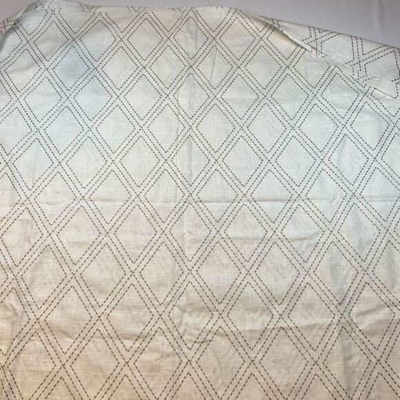 No Brand Other - Fabric Remnant Approx 54”x98” White w Embroidered Grey Diamond Pattern